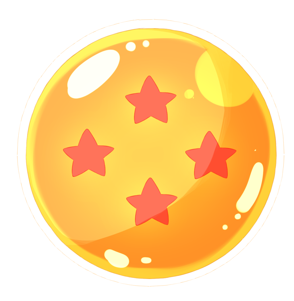 A picture of a 4 starred Dragon ball from the show Dragon Ball Z